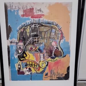Basquiat Style Abstract Graffiti Art Print – Poster Framed
